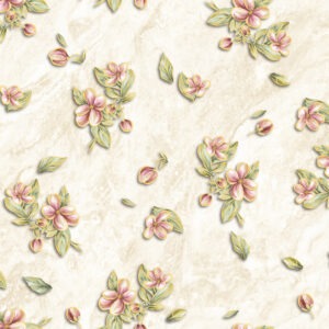 vintage hand-drawn watercolor pattern pink flowers of apple tree, leaves of tree branches on a seamless blue textured background for use in design, textile, wallpaper, wrapping paper, stationery; Shutterstock ID 1657980481; purchase_order: -; job: -; client: -; other: -
