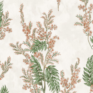 Floral seamless pattern with flowers and leaves on white background